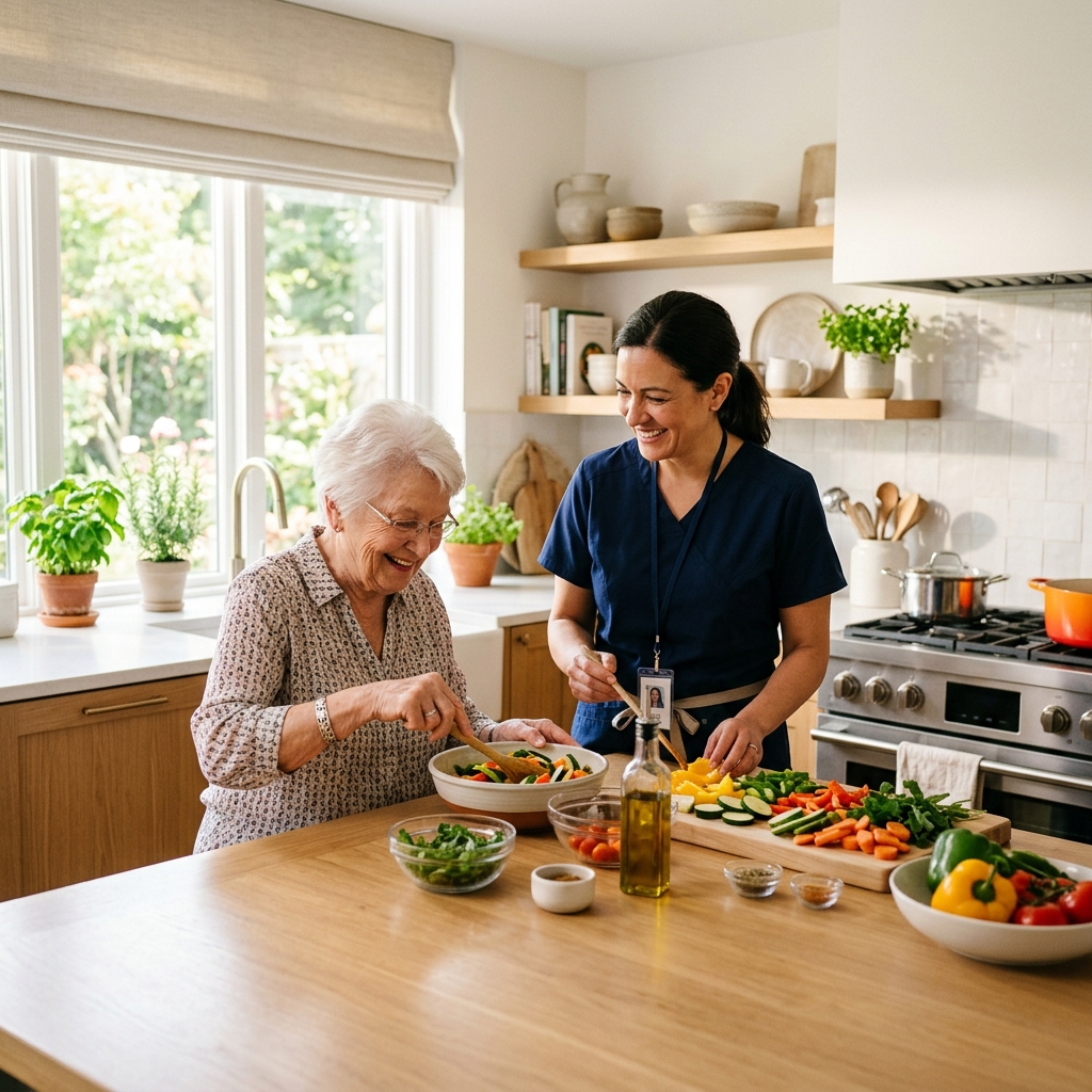 Caregiver kitchen interaction